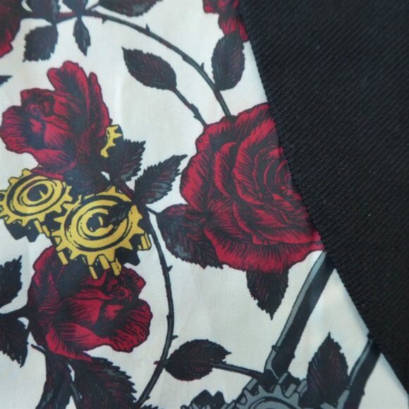 Hot Topic Tuxedo Coat Double Breasted Snaps Side Buckles Floral Tails Satin SM - Picture 6 of 8